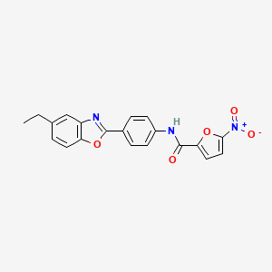 molecular formula C20H15N3O5 B3455112 N~2~-[4-(5-ETHYL-1,3-BENZOXAZOL-2-YL)PHENYL]-5-NITRO-2-FURAMIDE 