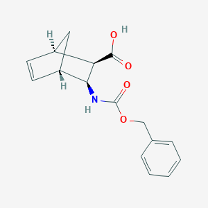 molecular formula C16H17NO4 B034552 (1R,2R,3S,4S)-3-(phenylmethoxycarbonylamino)bicyclo[2.2.1]hept-5-ene-2-carboxylic acid CAS No. 109853-34-1