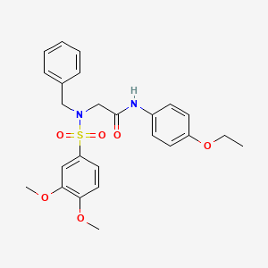 molecular formula C25H28N2O6S B3455280 N~2~-benzyl-N~2~-[(3,4-dimethoxyphenyl)sulfonyl]-N~1~-(4-ethoxyphenyl)glycinamide 