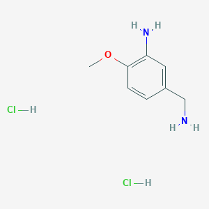 molecular formula C8H14Cl2N2O B034553 5-(Aminomethyl)-2-methoxyaniline dihydrochloride CAS No. 102677-72-5