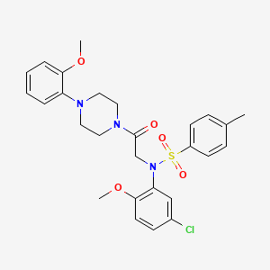 molecular formula C27H30ClN3O5S B3455340 N-(5-CHLORO-2-METHOXYPHENYL)-N-{2-[4-(2-METHOXYPHENYL)PIPERAZIN-1-YL]-2-OXOETHYL}-4-METHYLBENZENE-1-SULFONAMIDE 