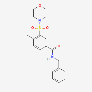 molecular formula C19H22N2O4S B3455369 N-benzyl-4-methyl-3-morpholin-4-ylsulfonylbenzamide 