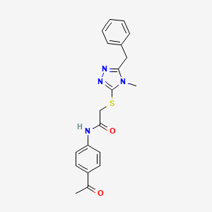 molecular formula C20H20N4O2S B3455416 N-(4-acetylphenyl)-2-[(5-benzyl-4-methyl-4H-1,2,4-triazol-3-yl)thio]acetamide 
