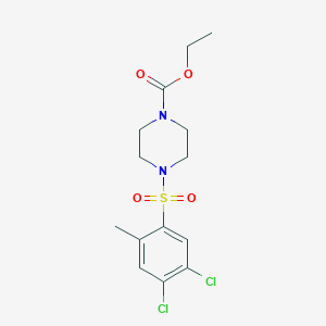 molecular formula C14H18Cl2N2O4S B345558 Ethyl 4-[(4,5-dichloro-2-methylphenyl)sulfonyl]piperazinecarboxylate CAS No. 838865-46-6