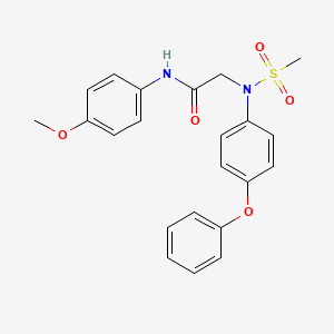 molecular formula C22H22N2O5S B3455582 N~1~-(4-methoxyphenyl)-N~2~-(methylsulfonyl)-N~2~-(4-phenoxyphenyl)glycinamide 