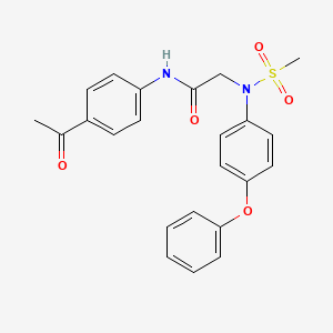 molecular formula C23H22N2O5S B3455594 N-(4-acetylphenyl)-2-(N-methylsulfonyl-4-phenoxyanilino)acetamide 