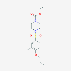 molecular formula C17H26N2O5S B345560 ethyl 4-(3-methyl-4-propoxybenzenesulfonyl)piperazine-1-carboxylate CAS No. 898639-20-8