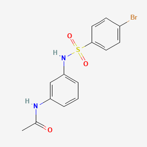 molecular formula C14H13BrN2O3S B3455628 N-(3-{[(4-bromophenyl)sulfonyl]amino}phenyl)acetamide 