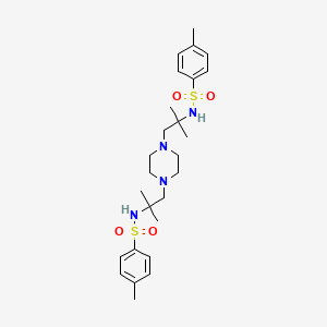 molecular formula C26H40N4O4S2 B3455739 N-{1,1-dimethyl-2-[4-(2-methyl-2-{[(4-methylphenyl)sulfonyl]amino}propyl)-1-piperazinyl]ethyl}-4-methylbenzenesulfonamide 