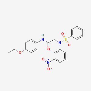 molecular formula C22H21N3O6S B3455772 N-(4-ethoxyphenyl)-N~2~-(3-nitrophenyl)-N~2~-(phenylsulfonyl)glycinamide 