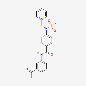 molecular formula C23H22N2O4S B3455836 N-(3-acetylphenyl)-4-[benzyl(methylsulfonyl)amino]benzamide 