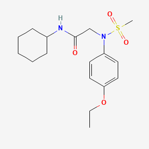 molecular formula C17H26N2O4S B3455840 N-cyclohexyl-2-(4-ethoxy-N-methylsulfonylanilino)acetamide 