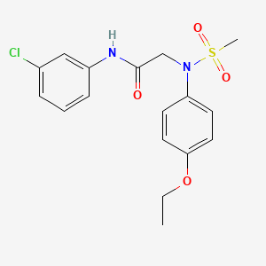 molecular formula C17H19ClN2O4S B3455847 N-(3-CHLOROPHENYL)-2-[N-(4-ETHOXYPHENYL)METHANESULFONAMIDO]ACETAMIDE 