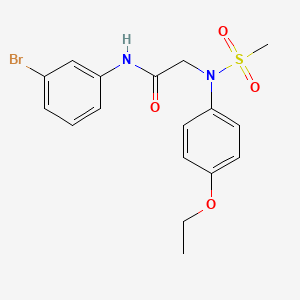 molecular formula C17H19BrN2O4S B3455853 N~1~-(3-bromophenyl)-N~2~-(4-ethoxyphenyl)-N~2~-(methylsulfonyl)glycinamide 
