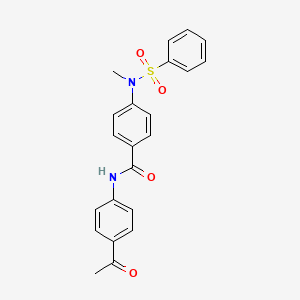 molecular formula C22H20N2O4S B3455946 N-(4-acetylphenyl)-4-[benzenesulfonyl(methyl)amino]benzamide 
