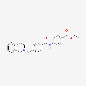molecular formula C26H26N2O3 B3456014 ETHYL 4-{4-[(1,2,3,4-TETRAHYDROISOQUINOLIN-2-YL)METHYL]BENZAMIDO}BENZOATE 