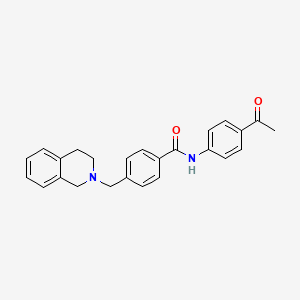 molecular formula C25H24N2O2 B3456017 N-(4-acetylphenyl)-4-(3,4-dihydro-1H-isoquinolin-2-ylmethyl)benzamide 