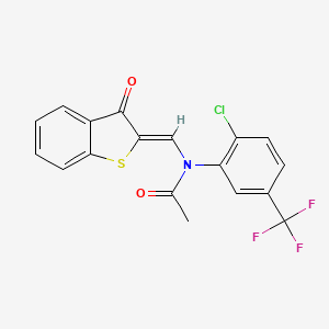 molecular formula C18H11ClF3NO2S B3456053 N-[2-chloro-5-(trifluoromethyl)phenyl]-N-[(Z)-(3-oxo-1-benzothiophen-2(3H)-ylidene)methyl]acetamide 