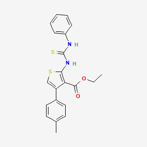 molecular formula C21H20N2O2S2 B3456092 ethyl 2-[(anilinocarbonothioyl)amino]-4-(4-methylphenyl)-3-thiophenecarboxylate 