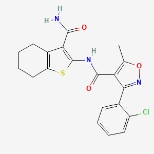 molecular formula C20H18ClN3O3S B3456102 N-(3-carbamoyl-4,5,6,7-tetrahydro-1-benzothiophen-2-yl)-3-(2-chlorophenyl)-5-methyl-1,2-oxazole-4-carboxamide CAS No. 6048-32-4