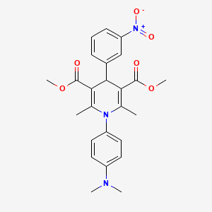 molecular formula C25H27N3O6 B3456133 dimethyl 1-[4-(dimethylamino)phenyl]-2,6-dimethyl-4-(3-nitrophenyl)-4H-pyridine-3,5-dicarboxylate 