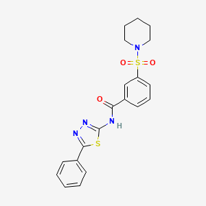 molecular formula C20H20N4O3S2 B3456196 N-(5-PHENYL-1,3,4-THIADIAZOL-2-YL)-3-(PIPERIDINE-1-SULFONYL)BENZAMIDE 
