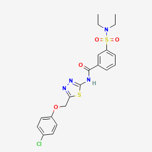 molecular formula C20H21ClN4O4S2 B3456211 N-{5-[(4-chlorophenoxy)methyl]-1,3,4-thiadiazol-2-yl}-3-(diethylsulfamoyl)benzamide 