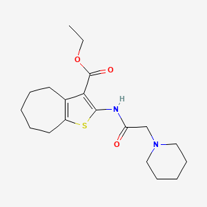 molecular formula C19H28N2O3S B3456340 ethyl 2-[2-(piperidin-1-yl)acetamido]-4H,5H,6H,7H,8H-cyclohepta[b]thiophene-3-carboxylate 