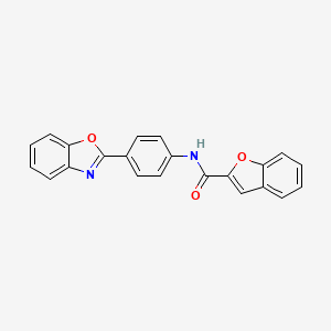 molecular formula C22H14N2O3 B3456434 N-(4-(benzo[d]oxazol-2-yl)phenyl)benzofuran-2-carboxamide 