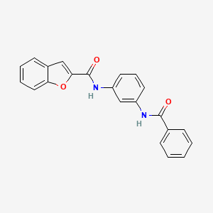 molecular formula C22H16N2O3 B3456439 N-(3-benzamidophenyl)-1-benzofuran-2-carboxamide 