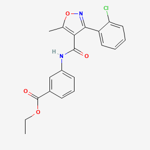 molecular formula C20H17ClN2O4 B3456451 Benzoic acid, 3-[[[3-(2-chlorophenyl)-5-methyl-4-isoxazolyl]carbonyl]amino]-, ethyl ester CAS No. 301680-64-8