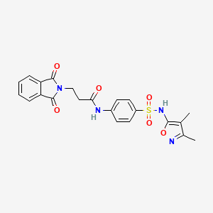 molecular formula C22H20N4O6S B3456459 N-(4-{[(3,4-dimethylisoxazol-5-yl)amino]sulfonyl}phenyl)-3-(1,3-dioxobenzo[c]a zolin-2-yl)propanamide 