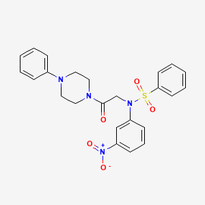 molecular formula C24H24N4O5S B3456534 N-(3-nitrophenyl)-N-[2-oxo-2-(4-phenylpiperazin-1-yl)ethyl]benzenesulfonamide 