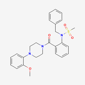 molecular formula C26H29N3O4S B3456548 N-benzyl-N-[2-[4-(2-methoxyphenyl)piperazine-1-carbonyl]phenyl]methanesulfonamide 