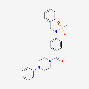molecular formula C25H27N3O3S B3456593 N-benzyl-N-[4-(4-phenylpiperazine-1-carbonyl)phenyl]methanesulfonamide 