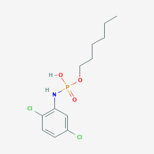 molecular formula C12H17Cl2NO3P- B034566 Hexyl 2,5-dichlorophenylphosphoroamidate CAS No. 109791-13-1