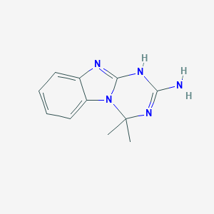 molecular formula C11H13N5 B345662 3,4-Dihydro-4,4-dimethyl-1,3,5-triazino[1,2-a]benzimidazol-2-amine CAS No. 325738-83-8
