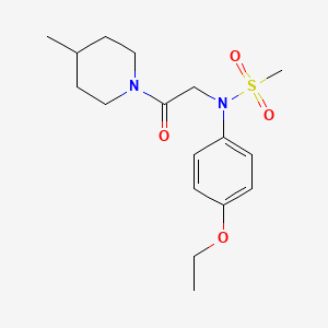 molecular formula C17H26N2O4S B3456644 N-(4-ethoxyphenyl)-N-[2-(4-methylpiperidin-1-yl)-2-oxoethyl]methanesulfonamide 