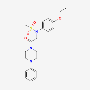 molecular formula C21H27N3O4S B3456651 N-(4-ethoxyphenyl)-N-[2-oxo-2-(4-phenylpiperazin-1-yl)ethyl]methanesulfonamide 