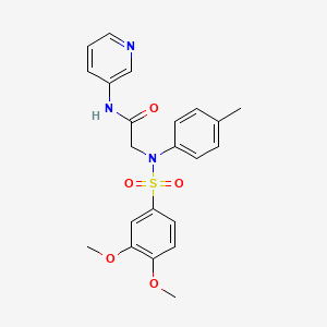 molecular formula C22H23N3O5S B3456683 N~2~-[(3,4-dimethoxyphenyl)sulfonyl]-N~2~-(4-methylphenyl)-N-pyridin-3-ylglycinamide 