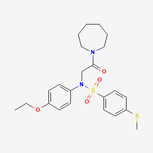 molecular formula C23H30N2O4S2 B3456700 N-[2-(AZEPAN-1-YL)-2-OXOETHYL]-N-(4-ETHOXYPHENYL)-4-(METHYLSULFANYL)BENZENE-1-SULFONAMIDE 