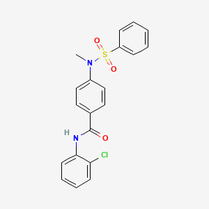 molecular formula C20H17ClN2O3S B3456729 N-(2-chlorophenyl)-4-[methyl(phenylsulfonyl)amino]benzamide 