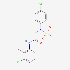 molecular formula C16H16Cl2N2O3S B3456768 N~1~-(3-chloro-2-methylphenyl)-N~2~-(4-chlorophenyl)-N~2~-(methylsulfonyl)glycinamide 