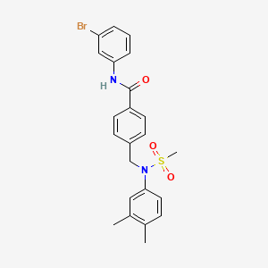 molecular formula C23H23BrN2O3S B3456782 N-(3-BROMOPHENYL)-4-{[N-(3,4-DIMETHYLPHENYL)METHANESULFONAMIDO]METHYL}BENZAMIDE 