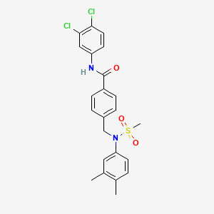molecular formula C23H22Cl2N2O3S B3456791 N-(3,4-DICHLOROPHENYL)-4-{[N-(3,4-DIMETHYLPHENYL)METHANESULFONAMIDO]METHYL}BENZAMIDE 