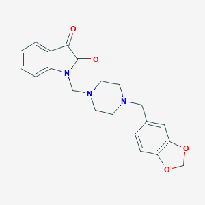 B345680 1-{[4-(1,3-benzodioxol-5-ylmethyl)piperazin-1-yl]methyl}-1H-indole-2,3-dione CAS No. 296792-72-8