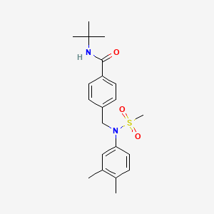 molecular formula C21H28N2O3S B3456810 N-tert-Butyl-4-{[(3,4-dimethylphenyl)(methanesulfonyl)amino]methyl}benzamide CAS No. 6069-20-1