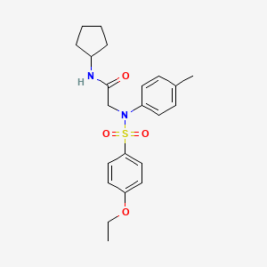 molecular formula C22H28N2O4S B3456838 N-cyclopentyl-2-(N-(4-ethoxyphenyl)sulfonyl-4-methylanilino)acetamide 