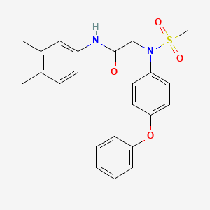 molecular formula C23H24N2O4S B3456877 N~1~-(3,4-dimethylphenyl)-N~2~-(methylsulfonyl)-N~2~-(4-phenoxyphenyl)glycinamide 