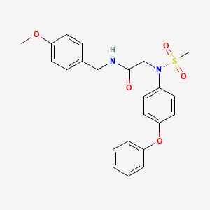 molecular formula C23H24N2O5S B3456885 N-[(4-METHOXYPHENYL)METHYL]-2-[N-(4-PHENOXYPHENYL)METHANESULFONAMIDO]ACETAMIDE 